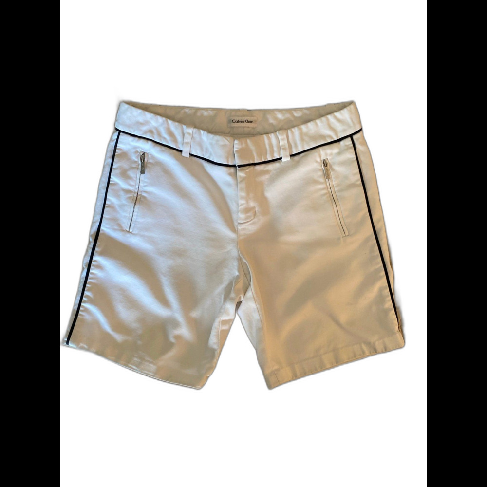 Calvin‎ Klein Womens Shorts Size 6 White w/Navy Trim Tennis Style Classy Sporty